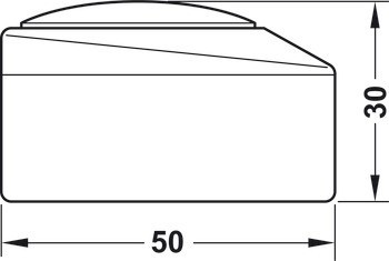 Dveřní doraz montovaný na podlahu, zinková slitina, k přišroubování nebo nalepení, oválný ⌀ 50 mm