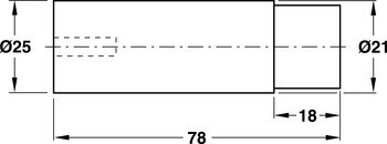 Dveřní doraz montovaný na stěnu, Nerez/mosaz, k přišroubování, Startec