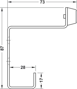 Dveřní doraz montovaný na stěnu, s háčky na šaty