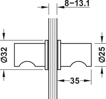 Dveřní koule na sprchové dveře, Kulatá