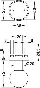 Dveřní koule, Nerez, Startec, PDH 5