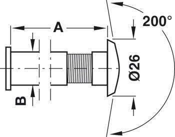 Dveřní kukátko, až do tloušťky dveří 55 mm, Startec