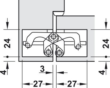 Dveřní závěs, AN 160 3D, skryté, pro bezfalcové vnitřní dveře