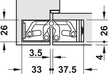 Dveřní závěs, Simonswerk TECTUS TE 526 3D, skrytý, pro bezfalcové dveře do 120 kg
