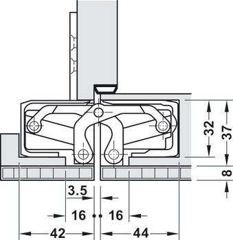 Dveřní závěs, Simonswerk TECTUS TE 540 3D A8, skryté, pro bezfalcové dveře do 100 kg
