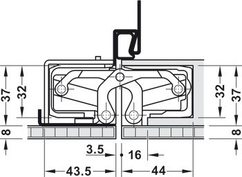 Dveřní závěs, Simonswerk TECTUS TE 540 3D A8, skryté, pro bezfalcové dveře do 100 kg