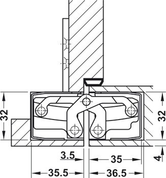 Dveřní závěs, Simonswerk TECTUS TE 540 3D, skrytý, pro bezfalcové dveře do 120 kg
