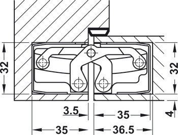 Dveřní závěs, Simonswerk TECTUS TE 540 3D, skrytý, pro bezfalcové dveře do 120 kg
