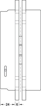 Dveřní závěs, skryté, pro bezfalcové vnitřní dveře do 80/100 kg