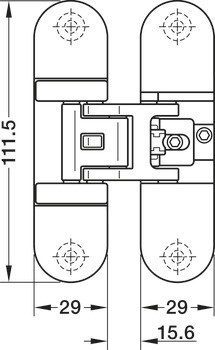 Dveřní závěs, Startec H7, skrytý, pro bezfalcové vnitřní dveře do 50/70 kg