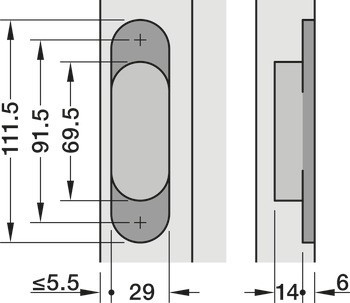Dveřní závěs, Startec H7, skrytý, pro bezfalcové vnitřní dveře do 50/70 kg