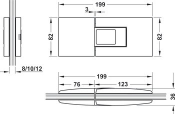 Dvojčinný pružinový závěs, Tensor, Dorma Glas, pro celoskleněné dvojčinné dveře, sklo na sklo