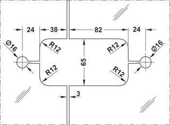 Dvojčinný pružinový závěs, Tensor, Dorma Glas, pro celoskleněné dvojčinné dveře, sklo na sklo