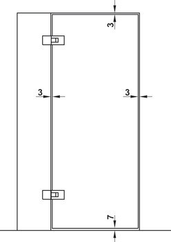 Dvojčinný pružinový závěs, Tensor, Dorma Glas, pro celoskleněné dvojčinné dveře, sklo na sklo