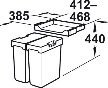 Vícedílný odpadkový koš, 2 x 17 litrů / 3 x 17 litrů