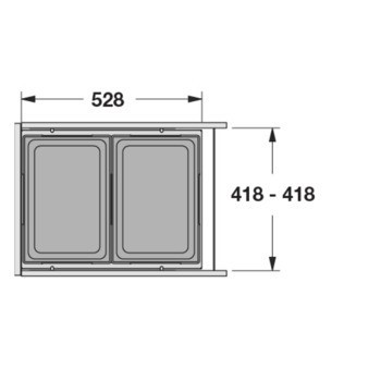 Dvojdílný třídič odpadu a čtyřdílný třídič odpadu, 1 x 38 a 1 x 7 /2 x 38 litrů / 2 x 38, 1 x 12 a 1 x 2,5 litrů, Hailo Euro-Cargo