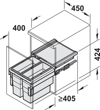 Dvojdílný odpadkový koš, Dvojitý koš, Hailo Cargo Synchro
