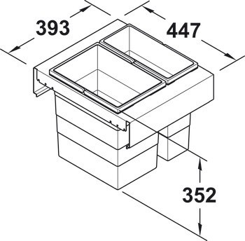 Dvojdílný odpadkový koš, Hailo Zargen-Cargo Legrabox 3670-52