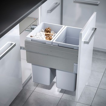 Dvojdílný třídič odpadu, 2 x 38 litrů, Hailo Euro-Cargo
