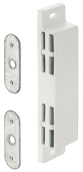 Dvojitá magnetická záskočka, Přídržná síla 2 x 3–4 kg, k přišroubování, hranatá