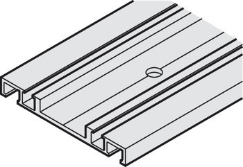 Dvojitá pojezdová kolejnice, Povrchová montáž, předvrtaná, 68 x 8 mm (Š x V)