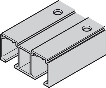 Dvojitá pojezdová kolejnice, Předvrtaná, Š x V: 81 x 33 mm