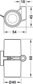 Dvojité kolečko, Nosnost 35 kg, řiditelné