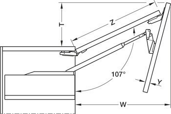 Dvojité zdvihací výklopné kování, Blum Aventos HF top Servo-Drive (elektrické)
