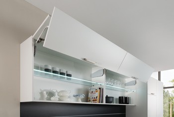 Dvojité zdvihací výklopné kování, Häfele Free fold short