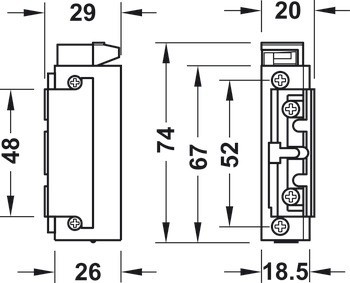 Elektrický dveřní otvírač, EffEff, model 118 ProFix®2