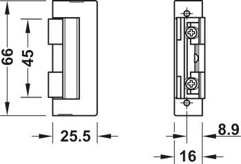 Elektrický otvírač, EffEff 118E345, pro zámkové lišty