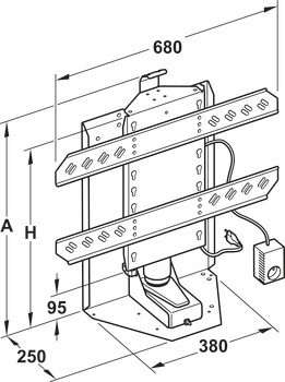 Elektrický zdvihací systém, nosnost 65 kg, pevné