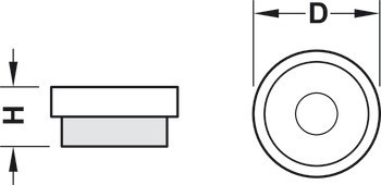 Filcový kluzák, h, kulatá