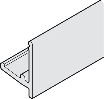 Fixační profil pro pevné zasklení, pro napojení na podlahu a stěnu, 2dílné, panel, Häfele Slido D-Line11 50L / 80L / 120L