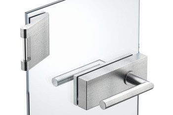 Glass door set, GHR 403, Startec, with 3-piece hinges and pair of lever handles