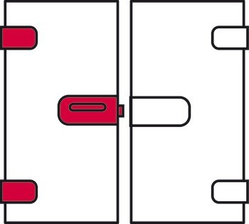 Glass door set, GHR 403, Startec, with 3-piece hinges and pair of lever handles