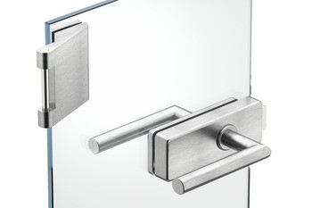 Glass door set, GHR 503, Startec, with 3-piece hinges and pair of lever handles