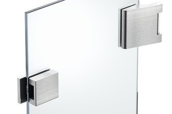 Glass door strike patch set, GHR 503, Startec, with 3-piece hinges