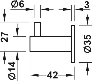 Háček na šaty, Häfele Déco, nerez