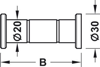 Háček na šaty, nerez, průměr háčku 20 mm