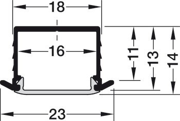 Häfele Loox profil 1191 pro osvětlovací LED pásky 10 mm