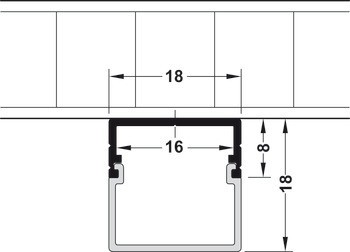 Häfele Loox profil 2192 pro osvětlovací LED pásky 10 mm