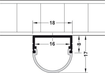 Häfele Loox profil 2192 pro osvětlovací LED pásky 10 mm