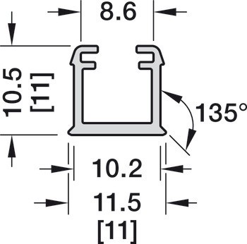 Häfele Loox5 profil 1101 pro osvětlovací LED pásky 8 mm