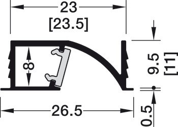 Häfele Loox5 profil 1107 pro osvětlovací LED pásky 5 mm