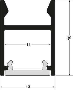 Häfele Loox5 profil 2103 pro osvětlovací LED pásky 8 mm