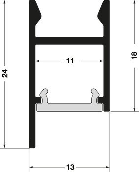 Häfele Loox5 profil 2104 pro osvětlovací LED pásky 8 mm