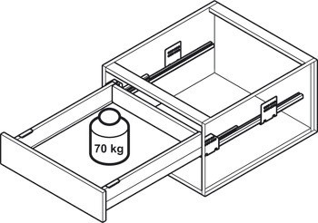 Häfele Matrix Box P Plus, výška bočnice zásuvky 92 mm