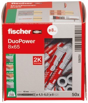 Hmoždinka, fischer Duopower, plast