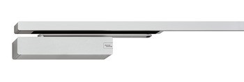 Horní dveřní zavírač, Dorma TS 98 XEA EMR, s kluznou lištou, elektromechanická funkce aretace v otevřené poloze a integrovaný kouřový hlásič, EN 1–6